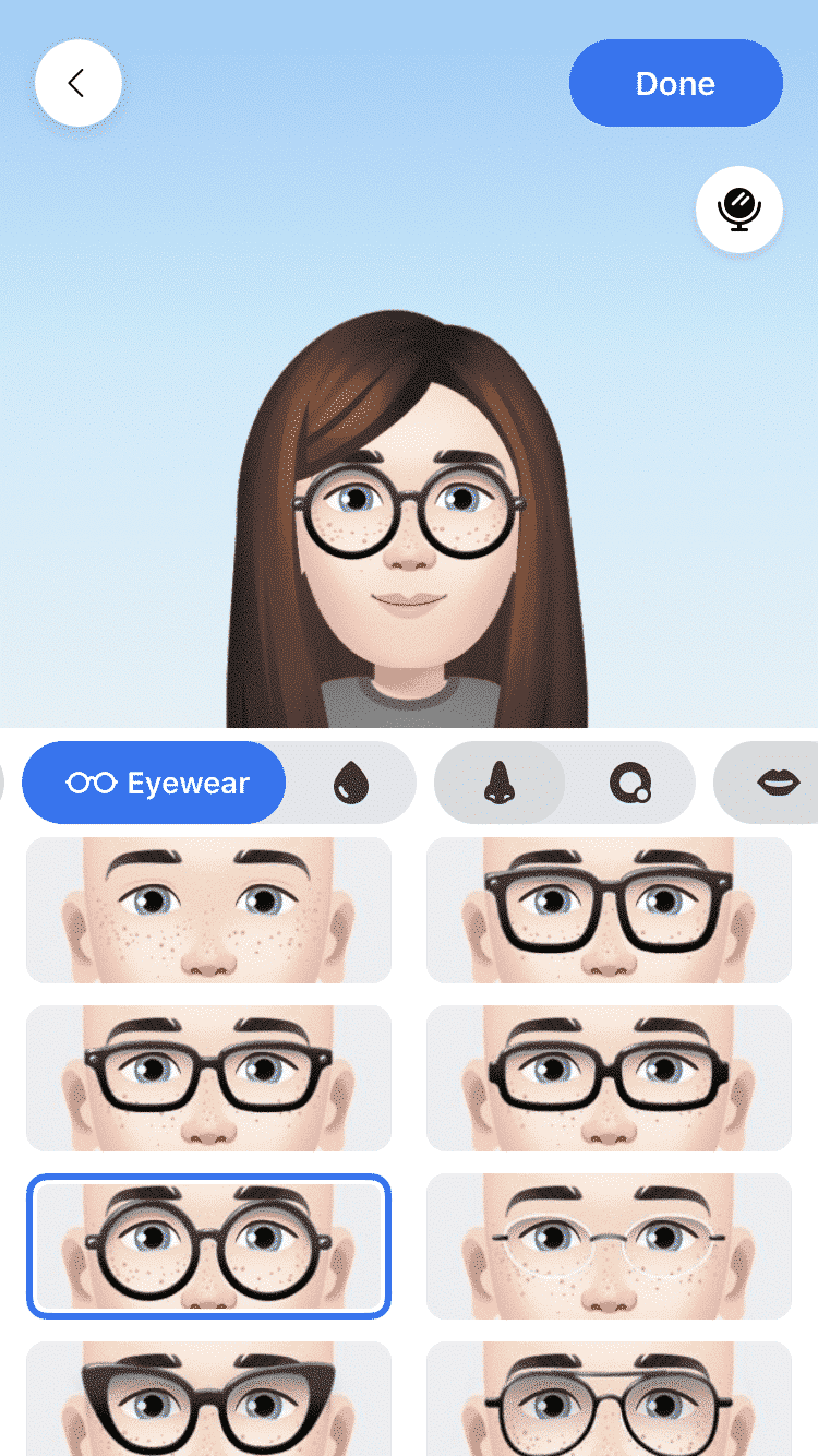 Facebook customized avatar stickers