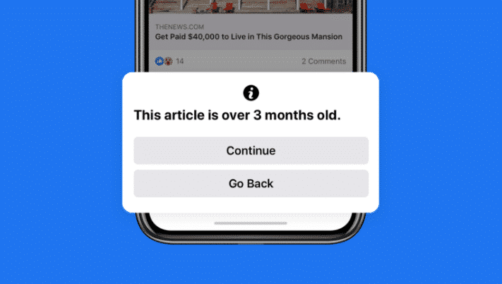 Facebook updates three month old article warning