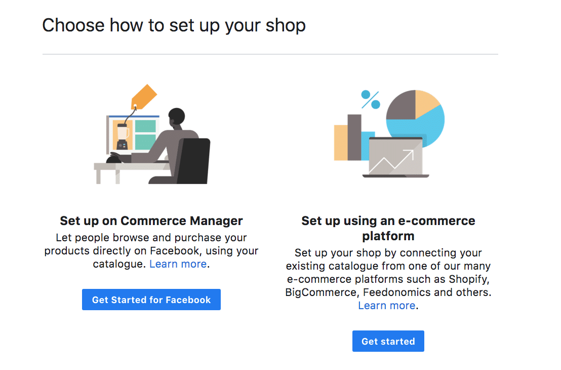 Facebook Shop setup Commerce Manager