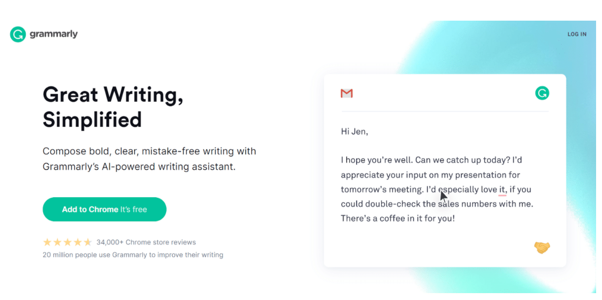 Grammarly spelling and grammar checker