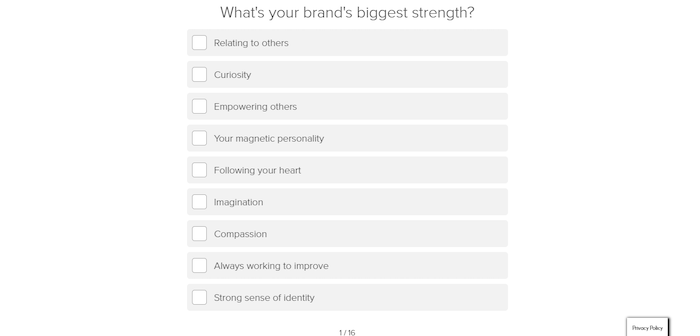 brand personality quiz