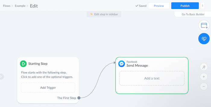e-commerce chatbot flow example