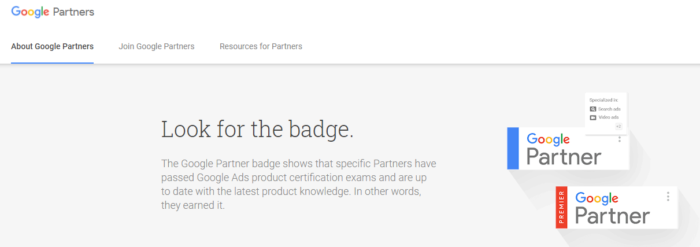 google partner badge example