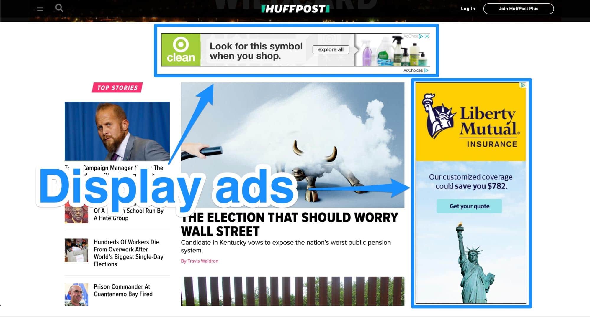 Display campaign third party websites