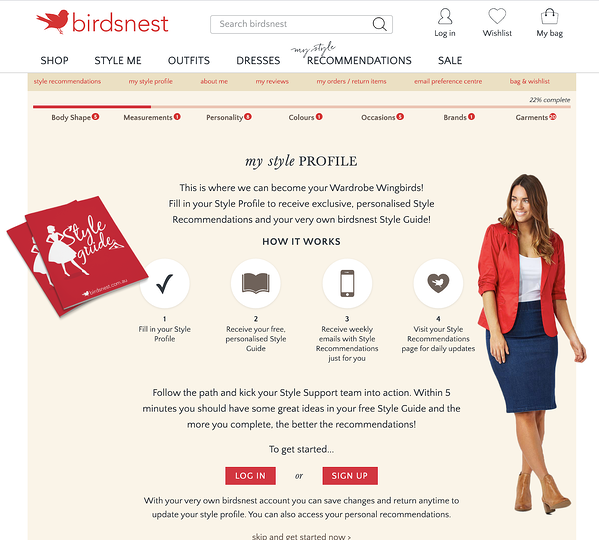 birdsnest style me australian shopping website demo