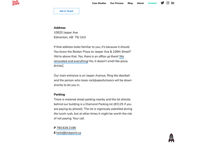 another kick point contact us page example