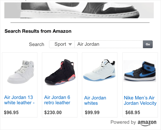 Search ads on Amazon.