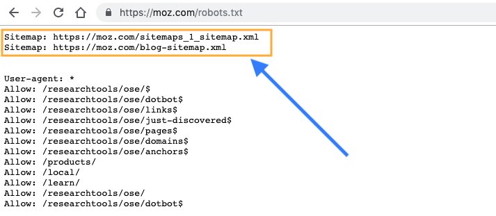 Sitemap in robots.txt
