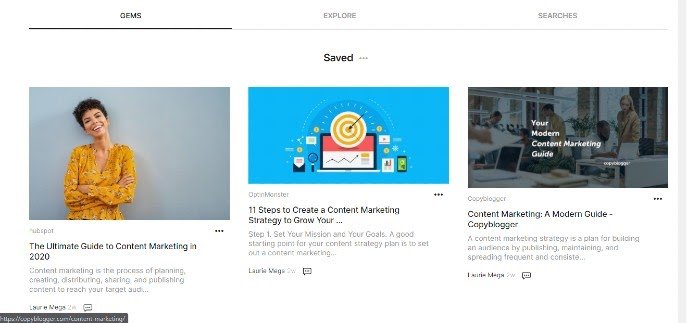 Google Keen Curated Content for Marketing