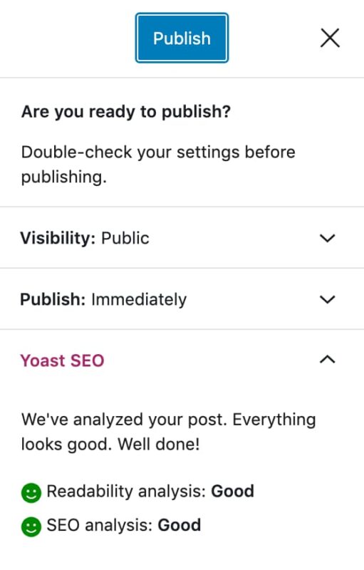 step 7 in this blog post checklist is to hit publish where you will get a final check before publishing
