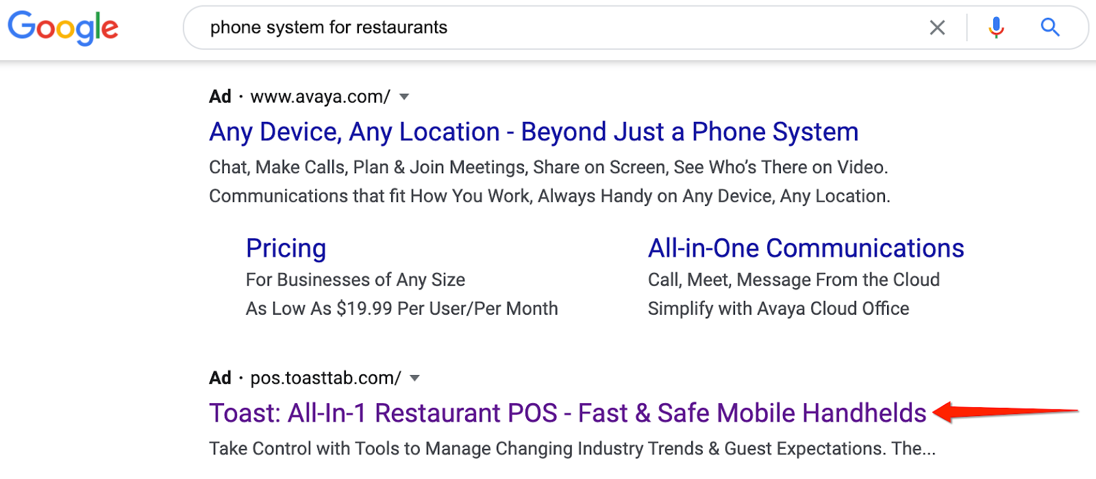 search results for phone systems for restaurants