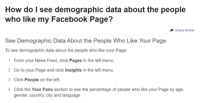 Facebook Page Insights Screenshot Advanced Affiliate Marketing