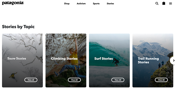 Patagonia blog categories