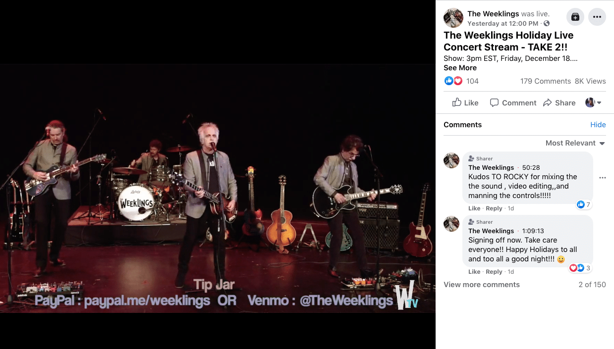 Weeklings Holiday Live Concert stream