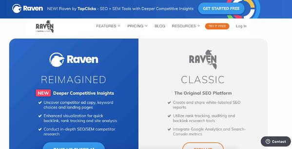 Business Intelligence & Data Reporting Tools example raven tools