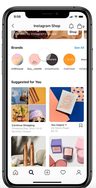 Instagram Shop discovery tab