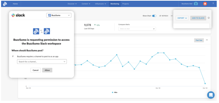 BuzzSumo slack app