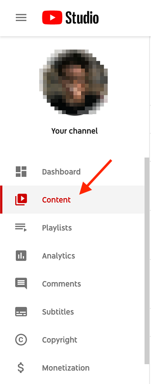 youtube studio editor sidebar dashboard