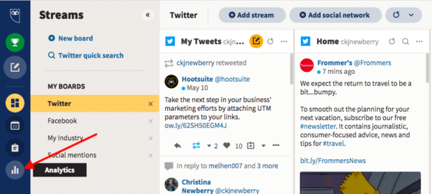 Hootsuite dashboard analytics