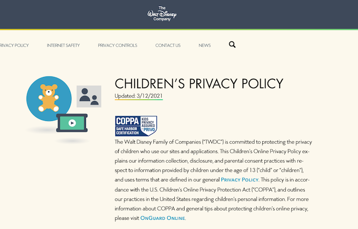 Privacy Policy Generators - disney website privacy policy