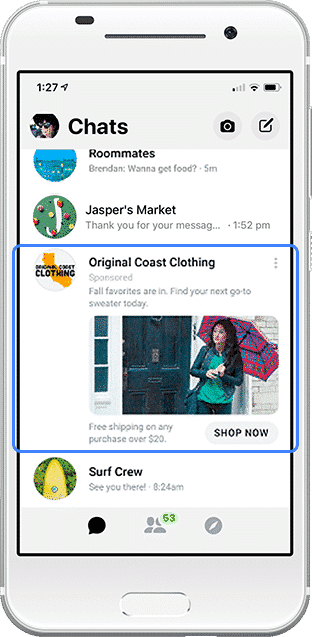 Facebook Messenger ad