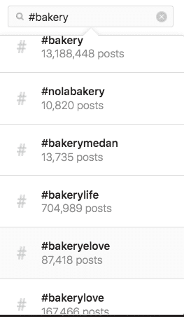 Screenshot showing how to find and search trending hashtags on Instagram