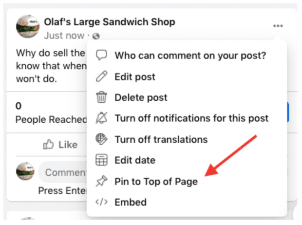 pin post to top of page