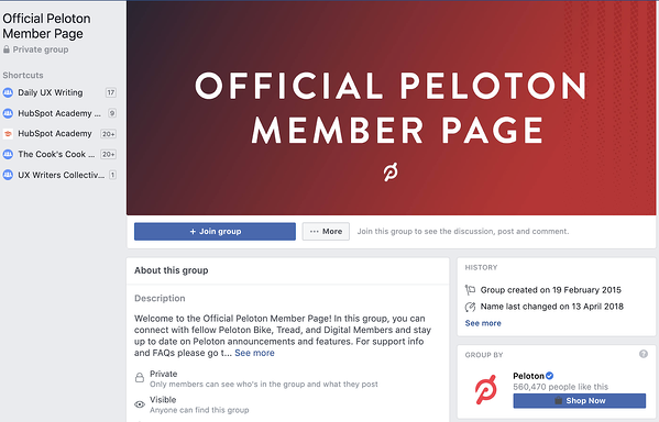 best facebook groups: peloton
