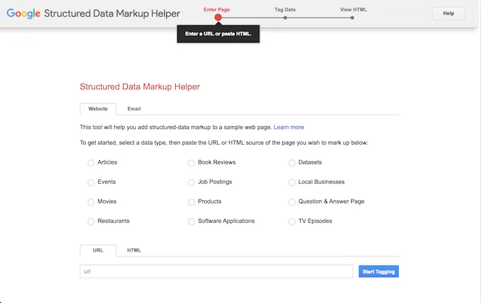 free SEO tool structured data markup 