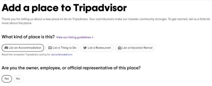 trip advisor request initiation for google hotel