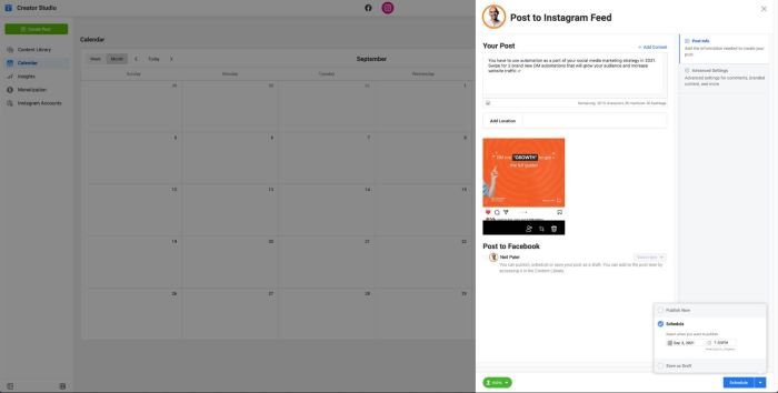 instagram creator studio Instagram automation 