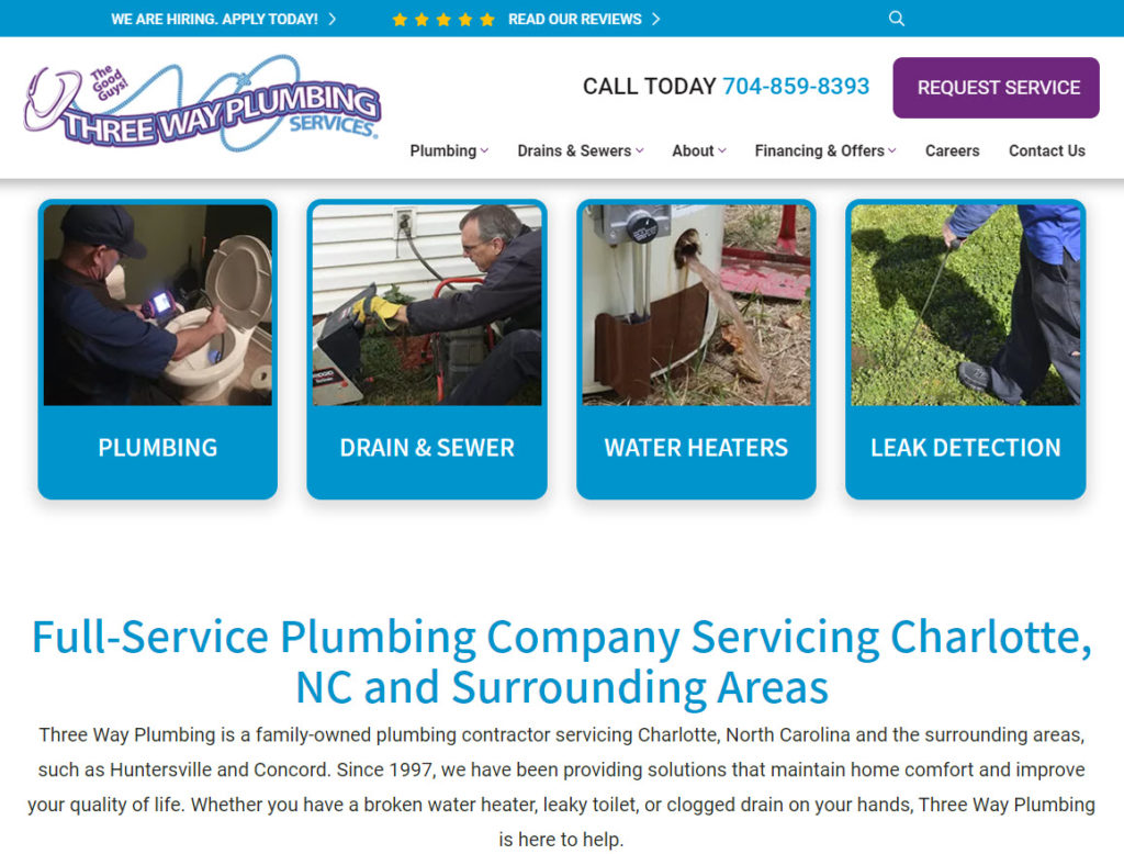 plumber website design tip: show your services on your home page