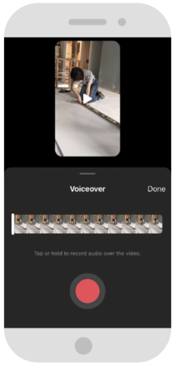 Aligning voiceover audio clip with video clip in Instagram Reels