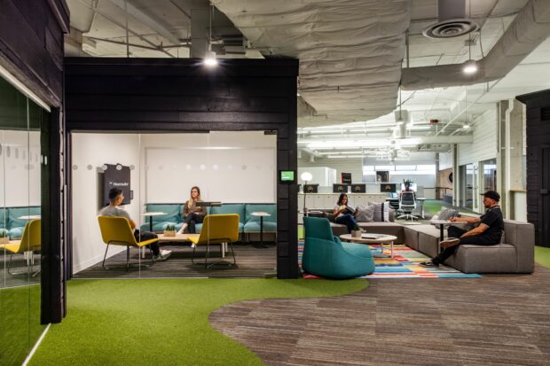 Meeting spaces in the Hootsuite Vancouver office