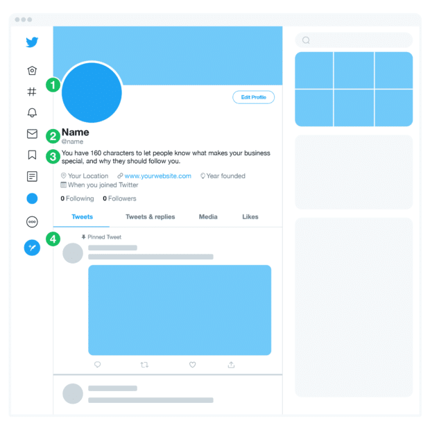 create a profile on Twitter with photo, display name, bio and pinned tweet