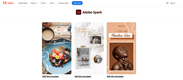Adobe Spark free library