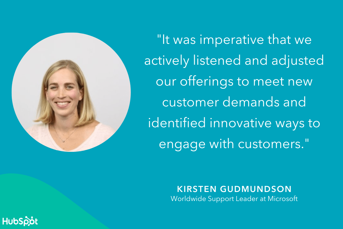 kirsten gudmundson quote on how covid impacted customer service