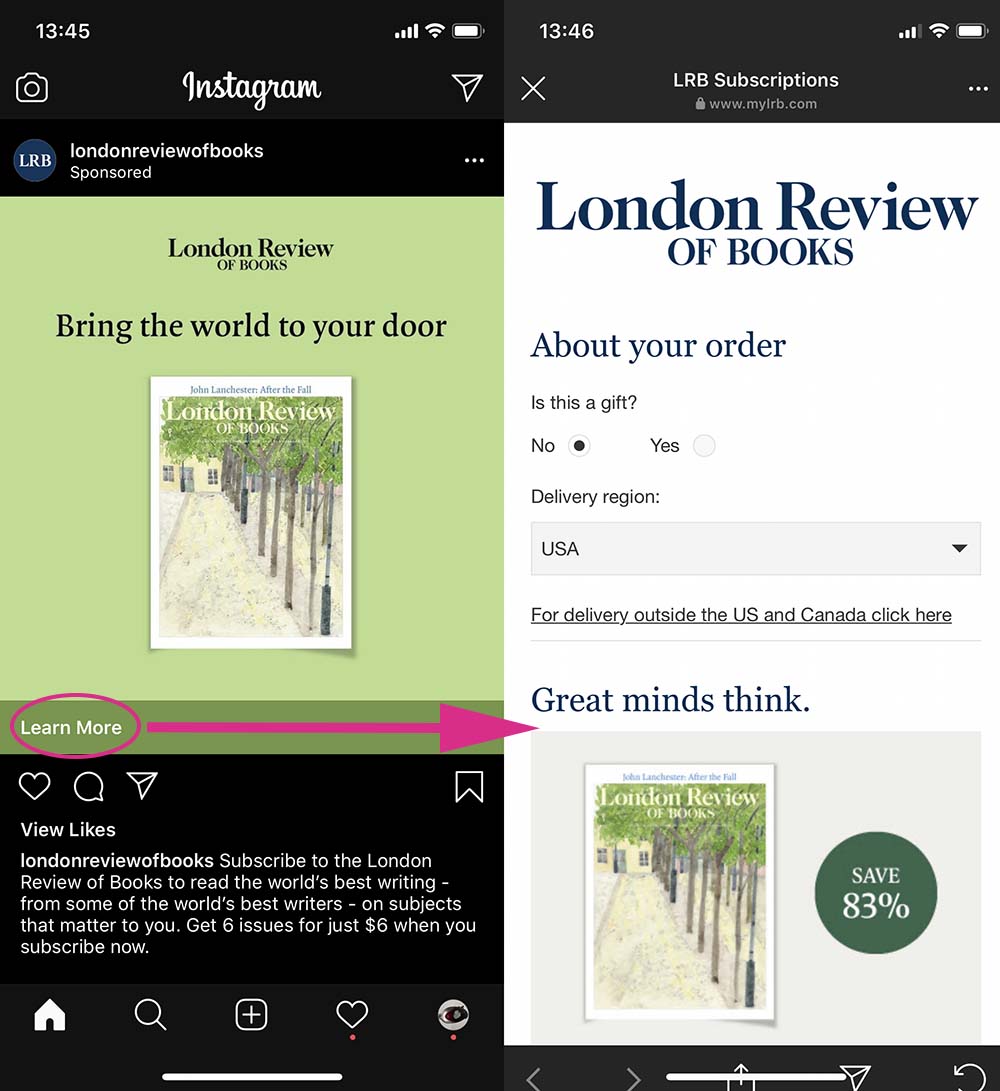 London review of books paid ad