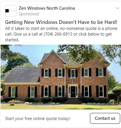 Nextdoor ad for a window company