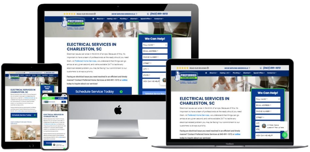Electrician website built on a responsive framework