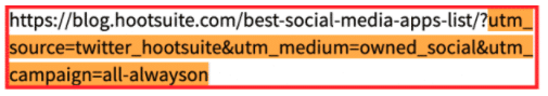 Example of a UTM parameter for sharing a Hootsuite blog post