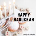 happy hanukkah facebook post image - light and peace
