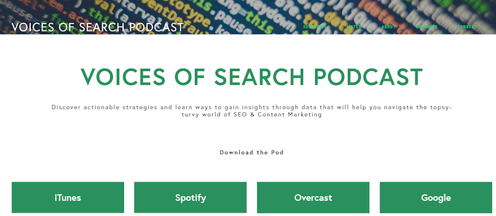 best marketing podcasts - voices of search