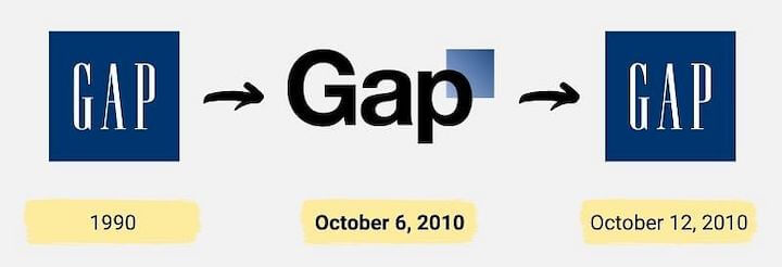 biggest marketing fails - gap's logo change