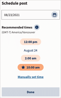 Hootsuite AutoScheduler recommended times
