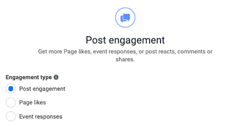 facebook ads - post engagement