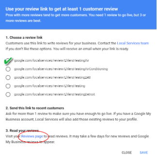 Linking Local Services Ads reviews