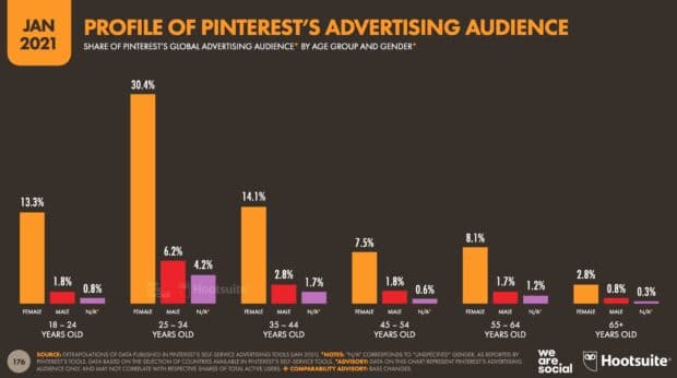 profile of Pinterest's advertising audience