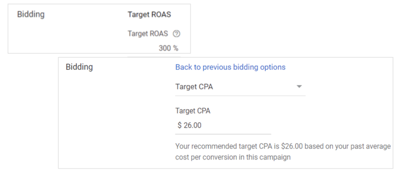 google ads guide for small businesses - bidding strategy set up example