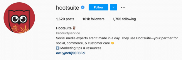 Hootsuite Instagram call to action